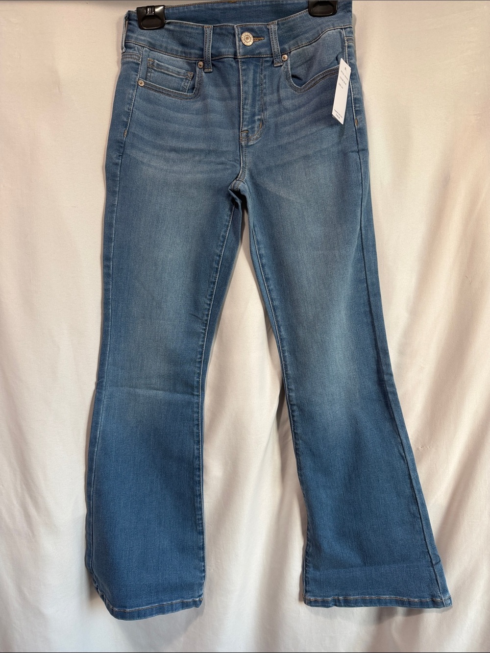 Mid Wash Women's Flare Jeans with Subtle Stretch